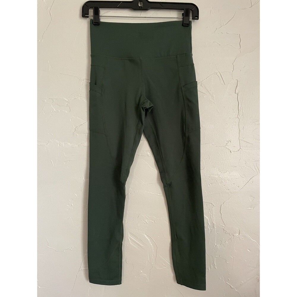 Zyia Active Women's Dark Green High Rise Leggings Size 2 Running Dance Yoga